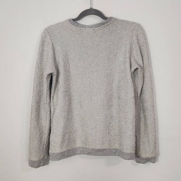 Dolan Left Coast Collection Gray Metallic Textured Knit Sweatshirt Size Small - Picture 4 of 7